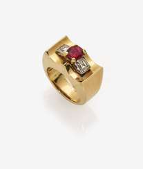 Cocktail ring with ruby and diamonds Cocktail ring with ruby and diamonds