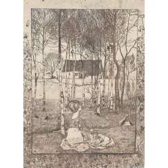 VOGELER, HEINRICH (1872-1942, painter and graphic artist in Worpswede), "Frühling", VOGELER, HEINRICH (1872-1942, painter and graphic artist in Worpswede), "Frühling",
