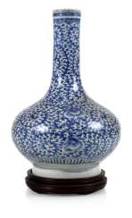 Flaschenvase, Blau-Weiss- Flaschenvase, Blau-Weiss-