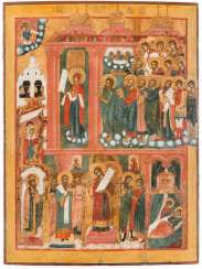 A MONUMENTAL ICON WITH THE VEIL WONDER (POKROV) A MONUMENTAL ICON WITH THE VEIL WONDER (POKROV)