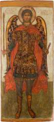 A MONUMENTAL ICON WITH THE ARCHANGEL MICHAEL FROM A CHURCH ICONOSTASIS A MONUMENTAL ICON WITH THE ARCHANGEL MICHAEL FROM A CHURCH ICONOSTASIS