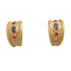 Earrings each with 1 oval Iolite, together approximately 1.5 ct Earrings each with 1 oval Iolite, together approximately 1.5 ct