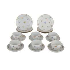 Кофейный сервиз MEISSEN f. 6 человек 'рассеяния цветы', 20. Века, 2. Выбор. Кофейный сервиз MEISSEN f. 6 человек 'рассеяния цветы', 20. Века, 2. Выбор.