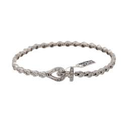 Bracelet made of small hearts, studded with brilliant-cut diamonds, together CA. 1,3 ct, Bracelet made of small hearts, studded with brilliant-cut diamonds, together CA. 1,3 ct,