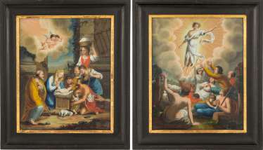 1 Pair Of Reverse Glass Paintings 1 Pair Of Reverse Glass Paintings