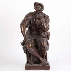 Antique spelter sculpture Michelangelo's “Lorenzo De Medici” Antique spelter sculpture Michelangelo's “Lorenzo De Medici”