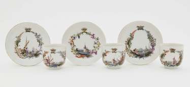 Six cups with saucers Six cups with saucers
