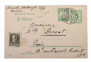 Postkarte Franz Marc Eigenhändige Postkarte mit Unterschrift Postkarte Franz Marc Eigenhändige Postkarte mit Unterschrift