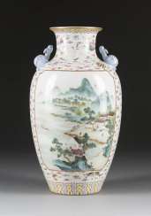 VASE WITH FIGURAL AND LANDSCAPE SCENES VASE WITH FIGURAL AND LANDSCAPE SCENES