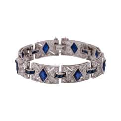 Bracelet in the Art Deco style with octagonal diamonds, together approx 0,7 ct, Bracelet in the Art Deco style with octagonal diamonds, together approx 0,7 ct,