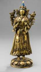Fire-gilt Bronze of Tara on a Lotus Fire-gilt Bronze of Tara on a Lotus