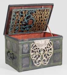 Rare Baroque Guild chest with a special lock mechanism Rare Baroque Guild chest with a special lock mechanism