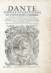 DANTE ALIGHIERI (1265-1321) - SANSOVINO, Francesco (1521-1583) - Dante con l’espositioni di Christoforo Landino, et d’Alessandro Vellutello. Venice: Giovambattista, Marchio Sessa, & fratelli (appresso gli heredi di Francesco Rampazetto), 1578. DANTE ALIGHIERI (1265-1321) - SANSOVINO, Francesco (1521-1583) - Dante con l’espositioni di Christoforo Landino, et d’Alessandro Vellutello. Venice: Giovambattista, Marchio Sessa, & fratelli (appresso gli heredi di Francesco Rampazetto), 1578.