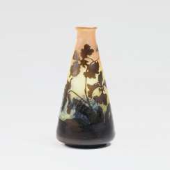 Conical Gallé Vase with flowers decor Conical Gallé Vase with flowers decor