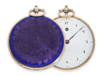 Pocket watch: a unique, particularly large Lepine with Gold/silver/enamel housing, presumably, Lepine caliber, approx. 1800 Pocket watch: a unique, particularly large Lepine with Gold/silver/enamel housing, presumably, Lepine caliber, approx. 1800