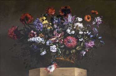 A lush bouquet of flowers on a Plinth A lush bouquet of flowers on a Plinth