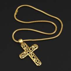 Heavy cross pendant with diamonds on snake chain Heavy cross pendant with diamonds on snake chain