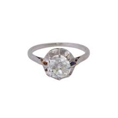 Solitaire ring with old European cut diamond of approximately 1 ct, Solitaire ring with old European cut diamond of approximately 1 ct,