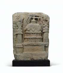 A GRAY SCHIST RELIEF OF A STUPA A GRAY SCHIST RELIEF OF A STUPA