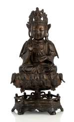 Bronze of a Guanyin on a Lotus pedestal Bronze of a Guanyin on a Lotus pedestal