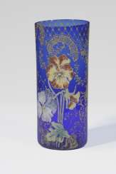 Vase with Pansy flowers in polychrome enamel painting Vase with Pansy flowers in polychrome enamel painting