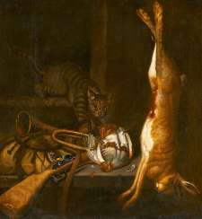 Hunting still life with cat Hunting still life with cat