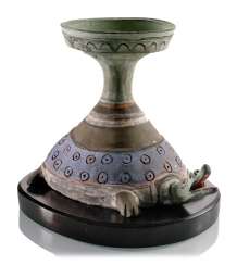 Painted oil Lamp made of clay Painted oil Lamp made of clay