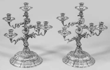 Pair of ornate candelabra Pair of ornate candelabra