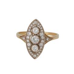 Ring in the Art Deco style with brilliant-cut diamonds, together approx 0.6 ct, Ring in the Art Deco style with brilliant-cut diamonds, together approx 0.6 ct,