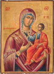 A MONUMENTAL ICON WITH THE MOTHER OF GOD PORTAITISSA FROM A CHURCH ICONOSTASIS A MONUMENTAL ICON WITH THE MOTHER OF GOD PORTAITISSA FROM A CHURCH ICONOSTASIS