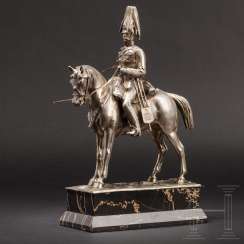 Silver statuette of a high cavalry officer, German, 19th century Silver statuette of a high cavalry officer, German, 19th century