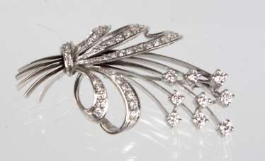 Brillant Diamant Brosche - Weissgold 585 Brillant Diamant Brosche - Weissgold 585
