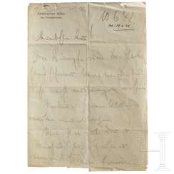 GFM Erwin Rommel - handwritten letter to his wife, Lucie, from the 10.6.1942 GFM Erwin Rommel - handwritten letter to his wife, Lucie, from the 10.6.1942