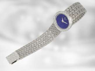 Watch: rare Chopard Design watch with lapis lazuli dial, Ref. 5036-1, a rarity from the 1970s/80s, solid made in 18K white gold Watch: rare Chopard Design watch with lapis lazuli dial, Ref. 5036-1, a rarity from the 1970s/80s, solid made in 18K white gold