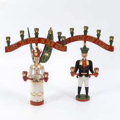 Pair Of Candlesticks Angels, Erzgebirge Pair Of Candlesticks Angels, Erzgebirge