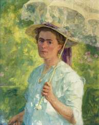 Gertrud, the wife of the artist with umbrella Gertrud, the wife of the artist with umbrella