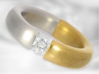 Ring: very high-quality, exclusive Niessing Brillant clamping ring, a very rare model made of platinum and Gold Ring: very high-quality, exclusive Niessing Brillant clamping ring, a very rare model made of platinum and Gold