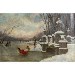 HIRTH DU FRENES, RUDOLF (1846-1916), "In the snow-covered park at Nymphenburg Palace", HIRTH DU FRENES, RUDOLF (1846-1916), "In the snow-covered park at Nymphenburg Palace",