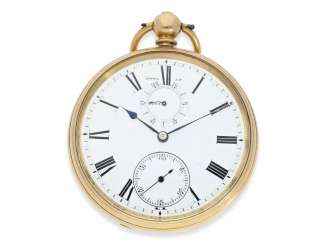 Pocket watch: rare English precision pocket watch with power reserve indicator, London 1871 Pocket watch: rare English precision pocket watch with power reserve indicator, London 1871