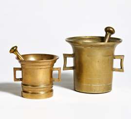 2 mortars with handles 2 mortars with handles