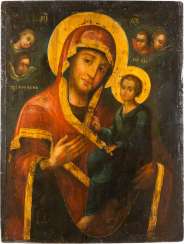 A MONUMENTAL ICON WITH THE MOTHER OF GOD OF TIKHVIN (TICHWINSKAJA) A MONUMENTAL ICON WITH THE MOTHER OF GOD OF TIKHVIN (TICHWINSKAJA)