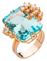 Cocktail ring with blue topaz and diamonds Cocktail ring with blue topaz and diamonds