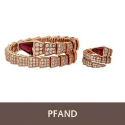 PLANE AUCTION - BULGARI Flex Bangle Rose Gold, Pink Tourmaline Brill PLANE AUCTION - BULGARI Flex Bangle Rose Gold, Pink Tourmaline Brill