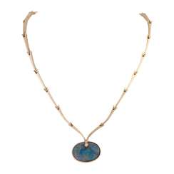 Necklace with opal doublette and brilliant Necklace with opal doublette and brilliant