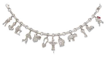 DIAMOND AND RUBY CHARM BRACELET DIAMOND AND RUBY CHARM BRACELET