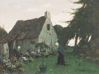 ВИКТОР ИВАНОВИЧ ЗАРУБИН 1866, Харьков - 1928, Санкт-Петербург (Ленинград) Две женщины перед дом ВИКТОР ИВАНОВИЧ ЗАРУБИН 1866, Харьков - 1928, Санкт-Петербург (Ленинград) Две женщины перед дом