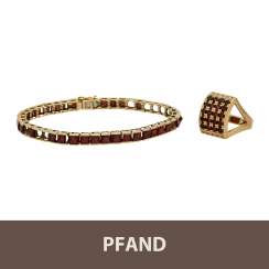 PANDE AUCTION - 1 garnet bracelet, 7 stones missing, 1 garnet ring PANDE AUCTION - 1 garnet bracelet, 7 stones missing, 1 garnet ring