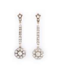 PAIR OF DROP EARRINGS WITH DIAMOND TRIM PAIR OF DROP EARRINGS WITH DIAMOND TRIM