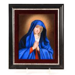 Porcelain Painting: Praying Madonna, Meissen. Porcelain Painting: Praying Madonna, Meissen.