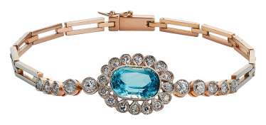 Art Deco Aquamarinarmband mit Diamanten Art Deco Aquamarinarmband mit Diamanten